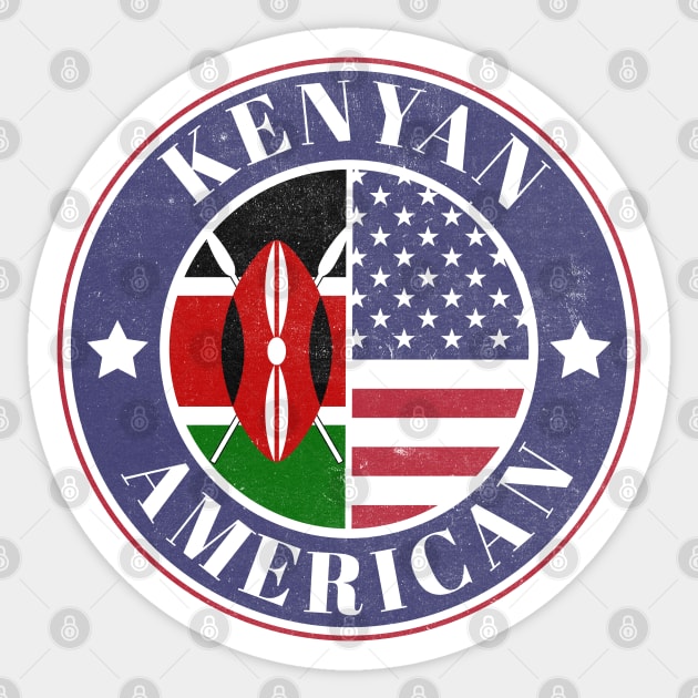 Proud Kenyan-American Badge - Kenya Flag Sticker by Yesteeyear